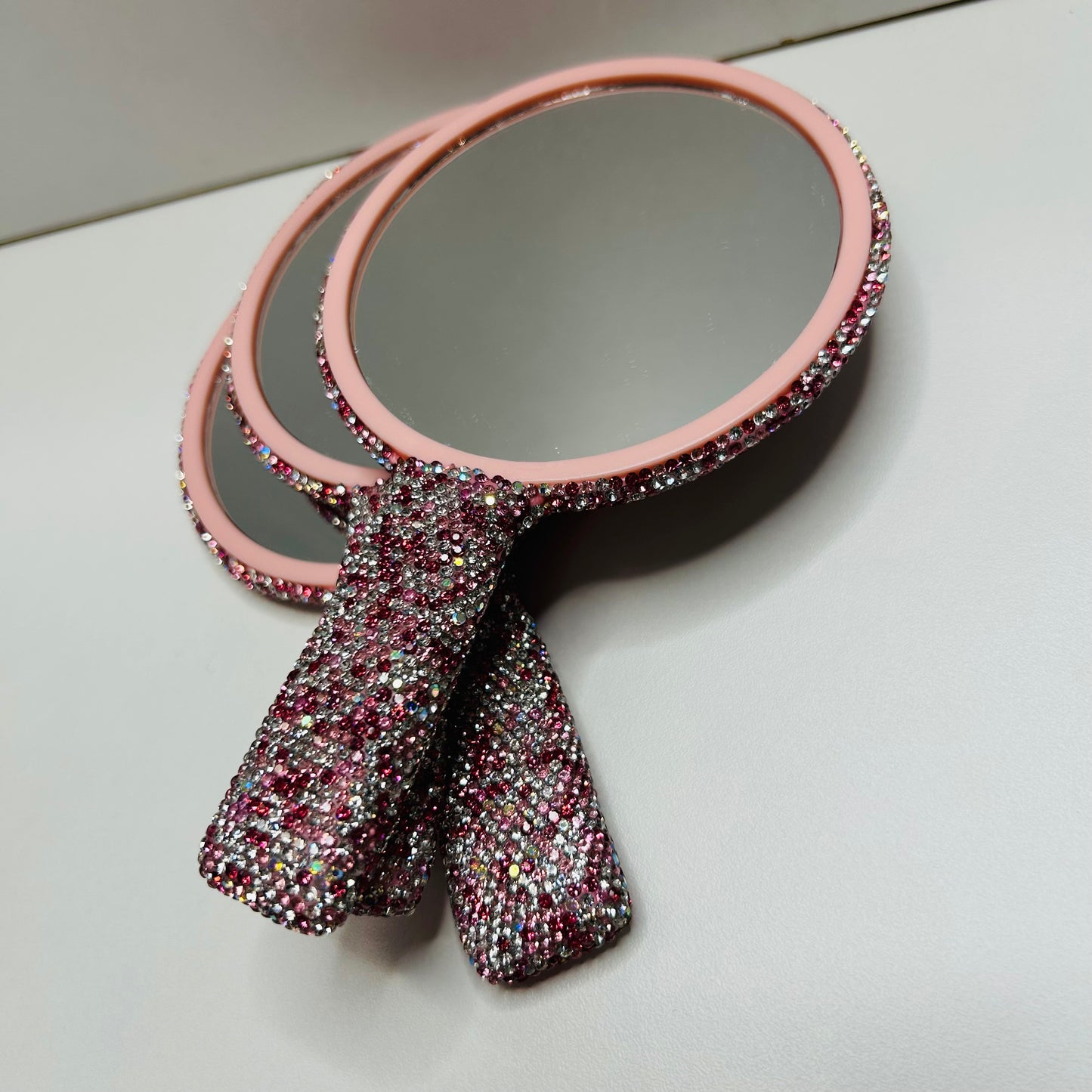 Miroir rose scintillant