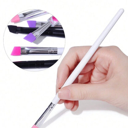 Pinceau biseauté en silicone réutilisable