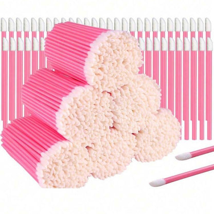 Applicateurs microfibre jetables manche rose.