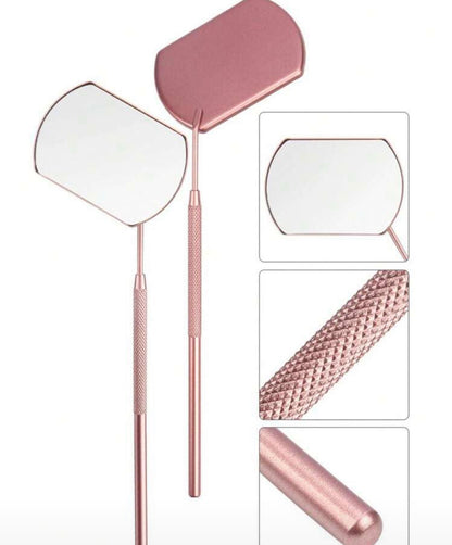 Miroir rose amovible, poignée longue et antidérapante