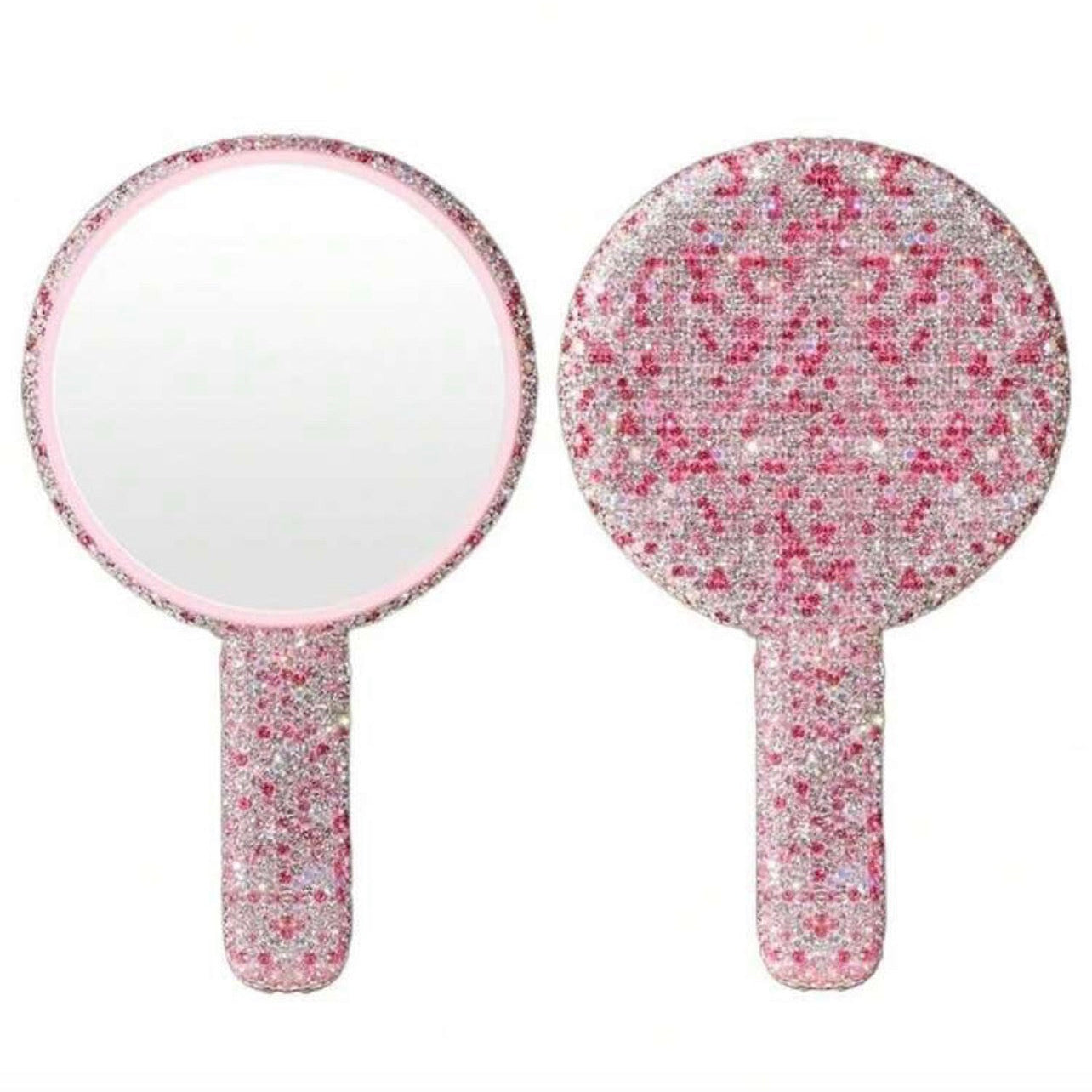 Miroir rose scintillant