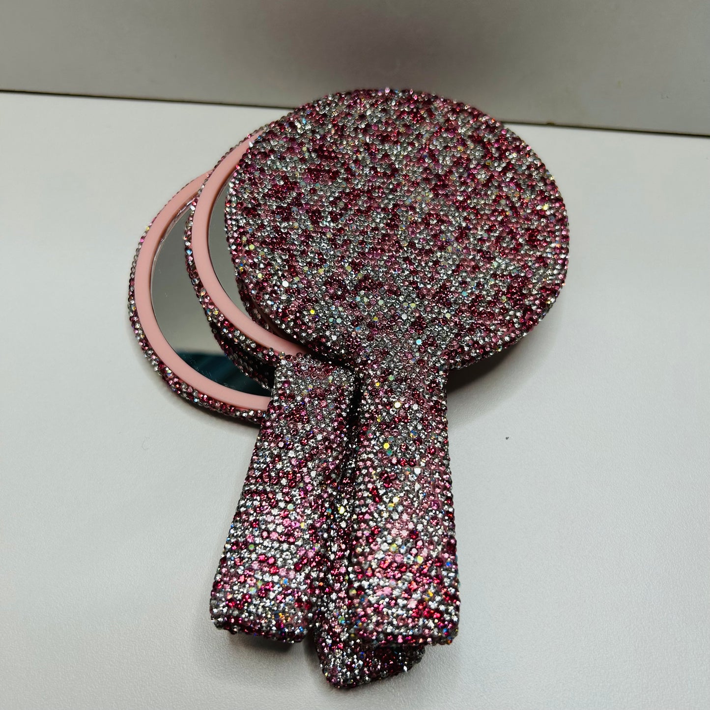 Miroir rose scintillant