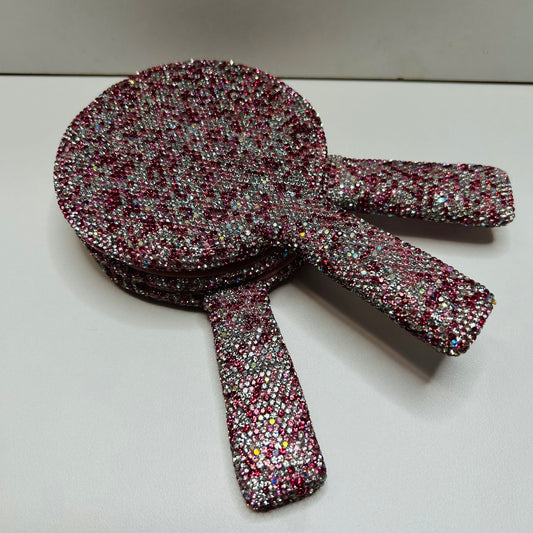 Miroir rose scintillant